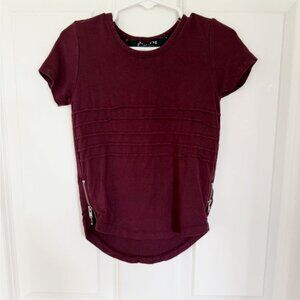Maroon Edgy Short Sleeve Toddler Girls Tee - Size 4t